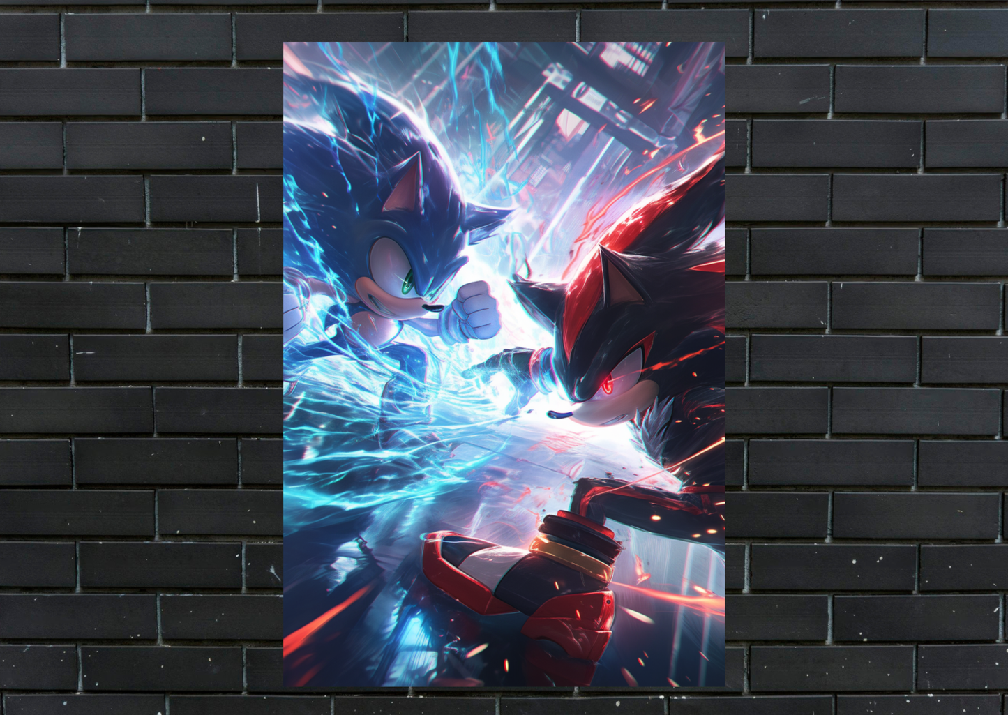 Sonic and Shadow Metal Poster-Gaming Wall Decor