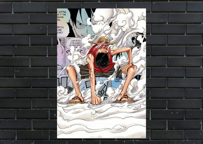 One Piece Luffy Gear 2 Manga Metal Poster-Anime Wall Decor