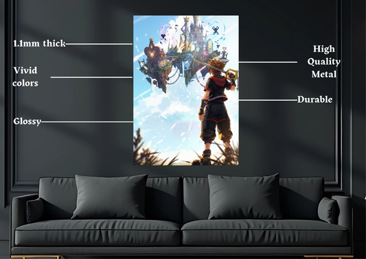Kingdom Hearts Sora Metal Poster-Gaming Wall Decor