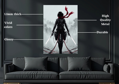 AOT Mikasa Metal Poster-Anime Wall Decor