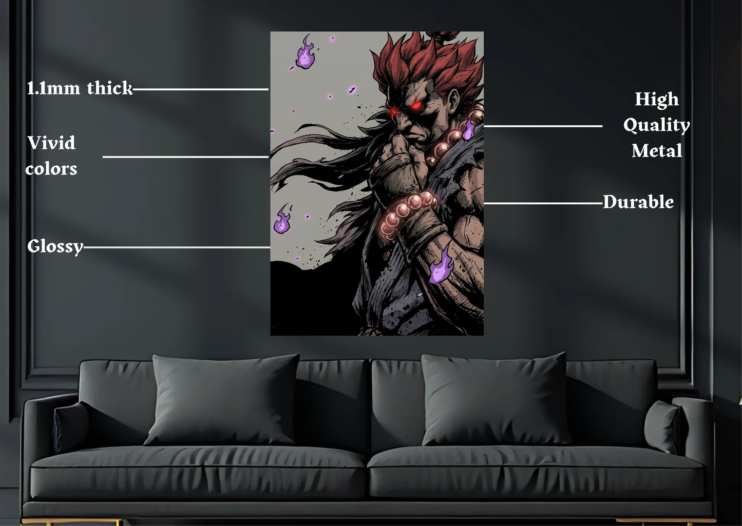 Akuma Metal Poster-Gaming Wall Decor