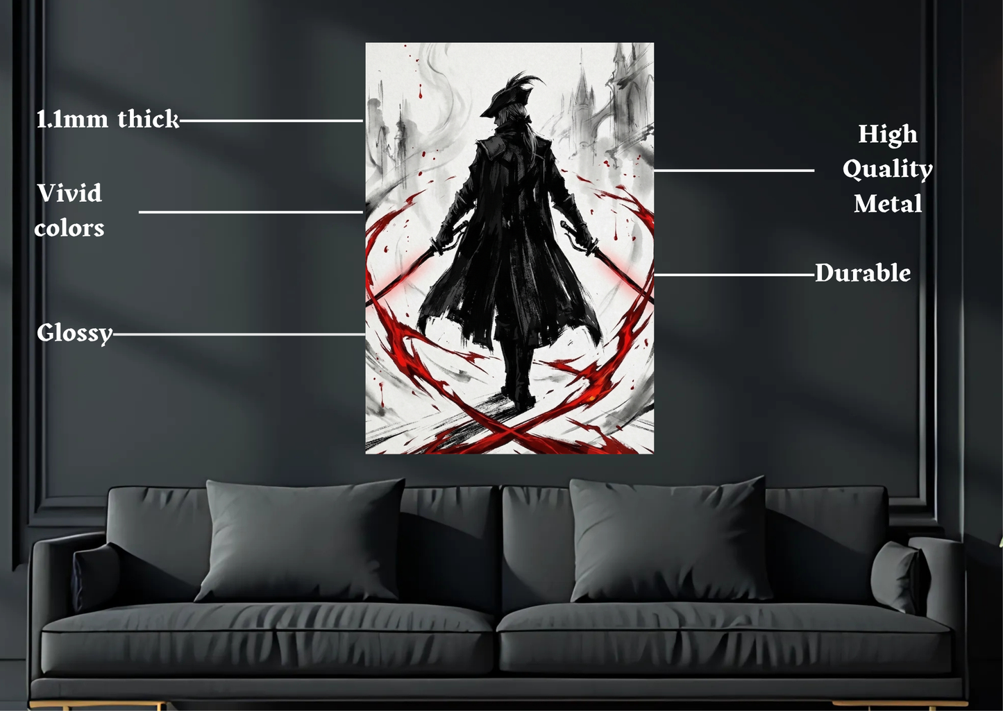 Bloodborne Lady Maria Metal Poster-Gaming Wall Decor