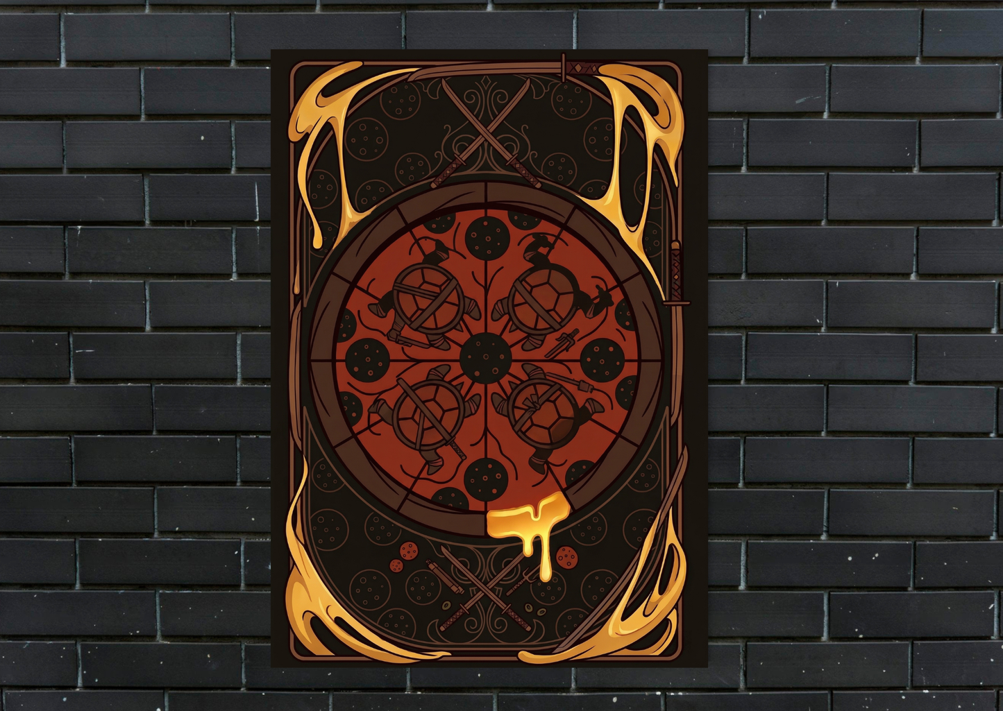TMNT Pizza Metal Poster-Gaming Wall Decor