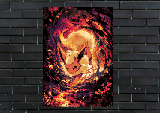 Pokemon Flareon Metal Poster Gaming Wall Decor