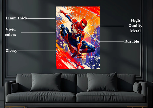 Marvel Spiderman Vector Metal Poster Gaming Wall Decor