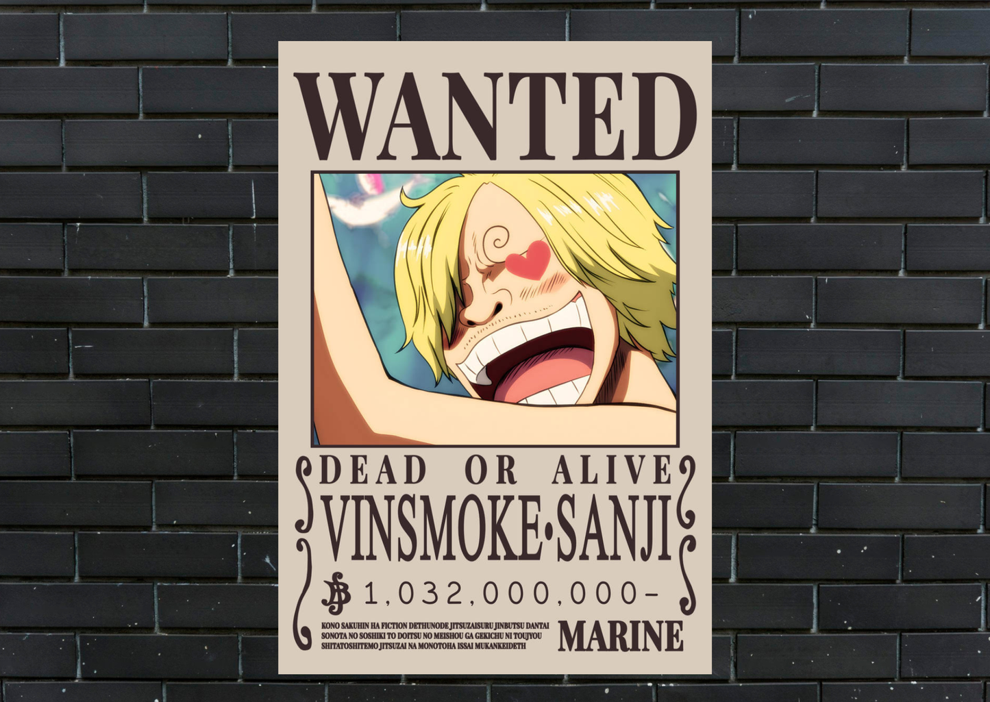 One Piece Sanji Wanted Metal Poster-Anime Wall Decor