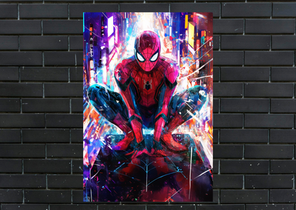 Spiderman City Metal Poster-Marvel Wall art