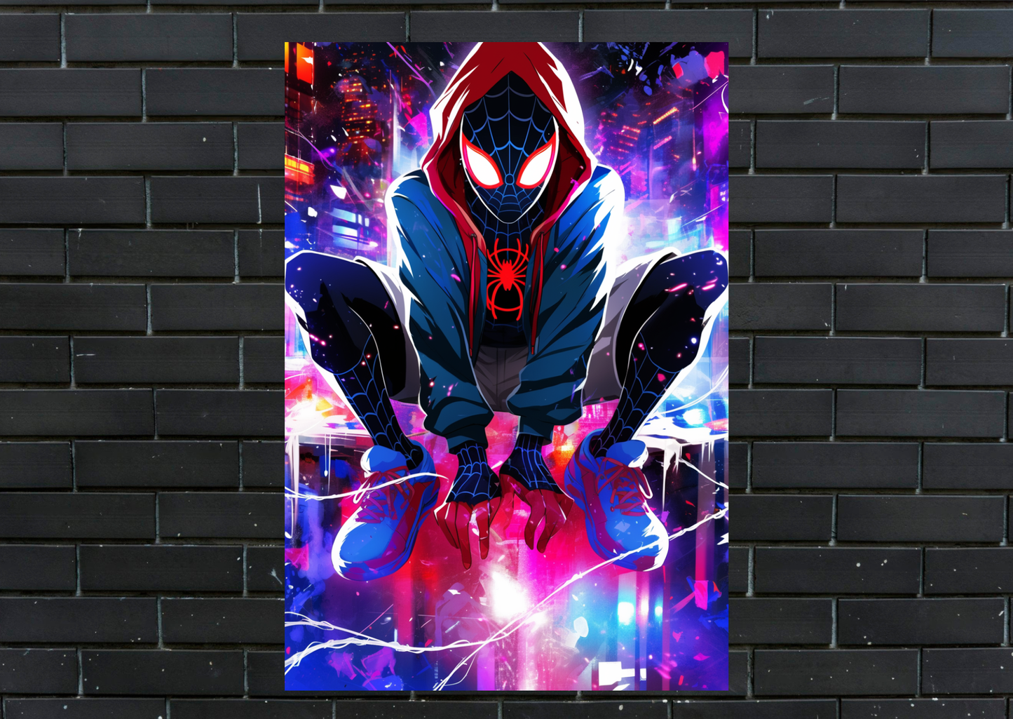 Spiderman Miles hoodie Metal Poster-Marvel Wall art