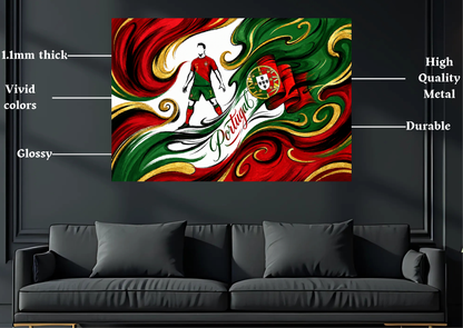 World Cup Ronaldo Portugal Metal Poster