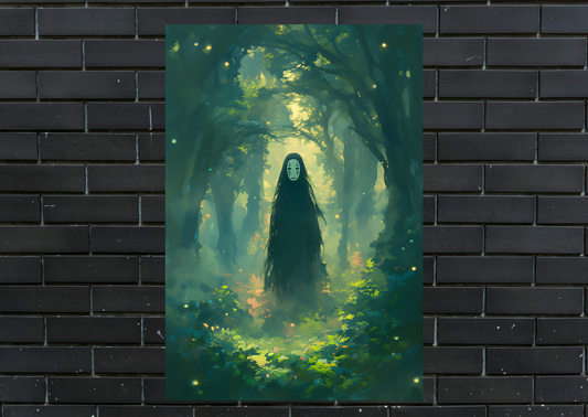 Spirited Away No Face Metal Poster-Anime Wall art
