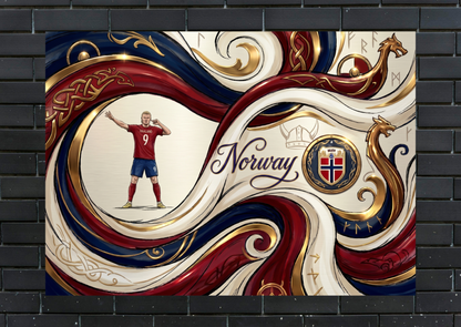 كأس العالم هالاند النرويج ملصق معدني