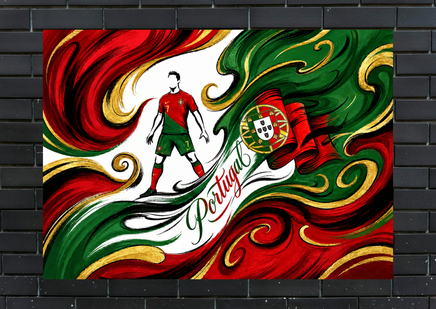 World Cup Ronaldo Portugal Metal Poster