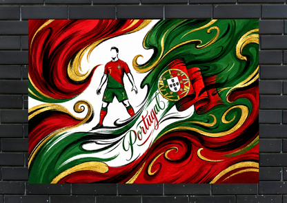 World Cup Ronaldo Portugal Metal Poster