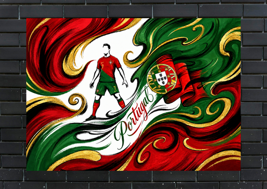World Cup Ronaldo Portugal Metal Poster