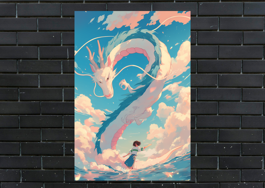 Spirited Away Dragon Metal Poster-Anime Wall art
