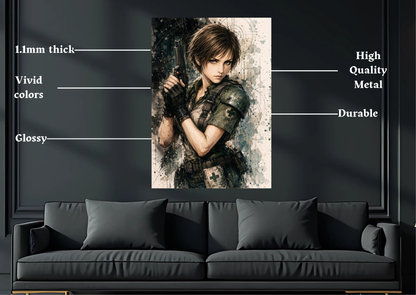 Resident Evil Rebecca Chambers Metal Poster Gaming Wall Decor