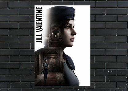 Resident Evil Jill Valentine Metal Poster Gaming Wall Decor