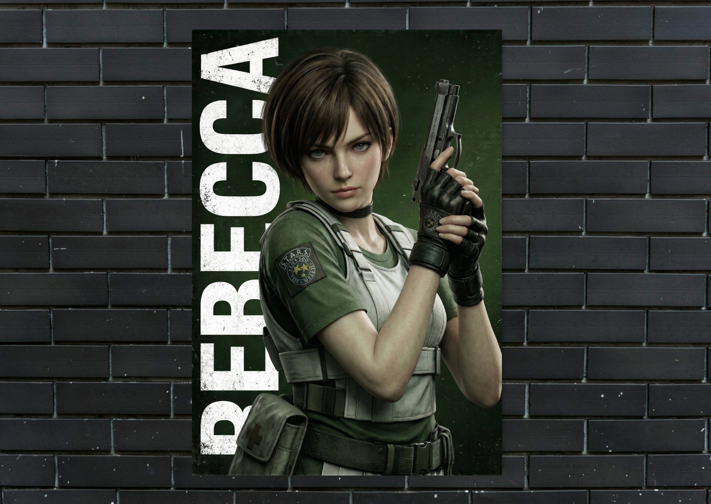 Resident Evil Rebecca Metal Poster Gaming Wall Decor