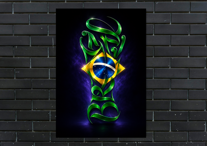 World Cup Brazil Metal Poster