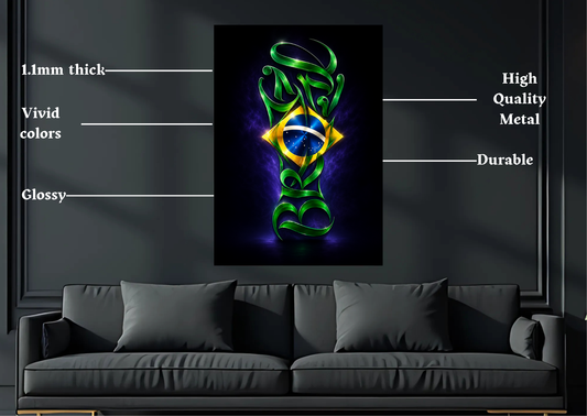 World Cup Brazil Metal Poster