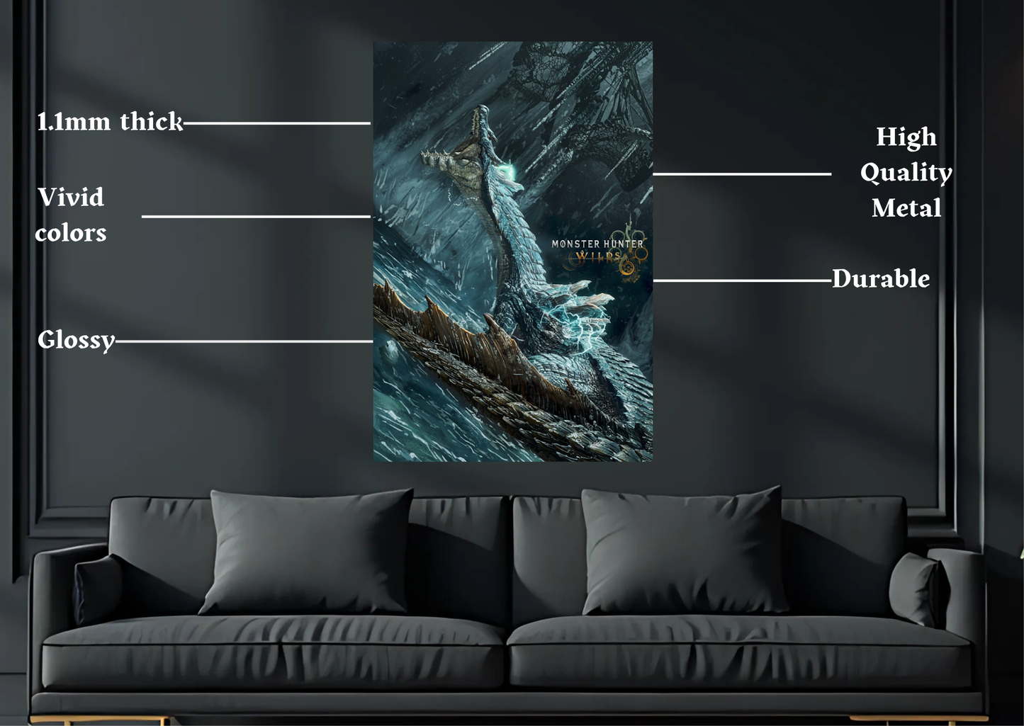 Monster Hunter Lagiacrus Metal Poster-Gaming Wall Decor