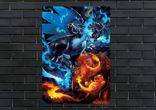 Pokemon Charizard X Metal Poster Gaming Wall Decor
