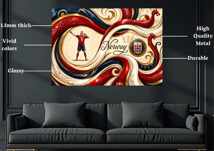 World Cup Haland Norway Metal Poster