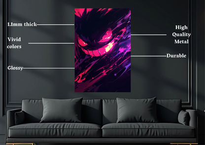 Pokemon Gengar Metal Poster-Gaming Wall Decor
