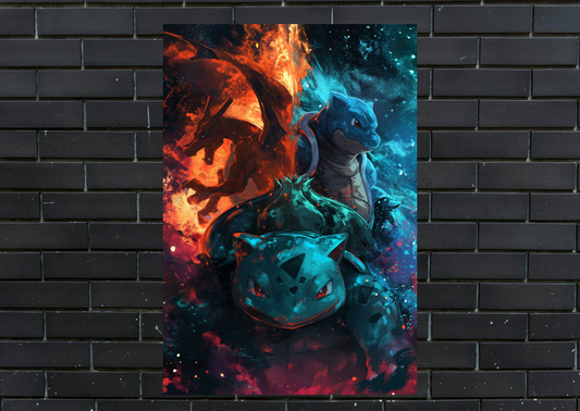 Pokemon trio Metal Poster-Gaming Wall Decor