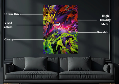 Pokemon  Mega Gengar Metal Poster Gaming Wall Decor
