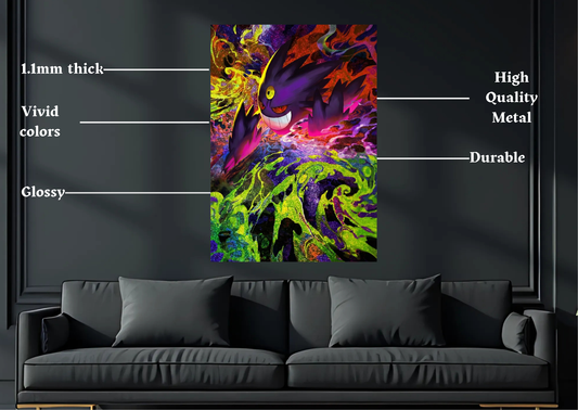 Pokemon  Mega Gengar Metal Poster Gaming Wall Decor