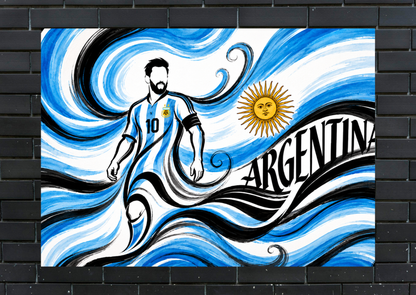 World Cup Messi Argentina Metal Poster