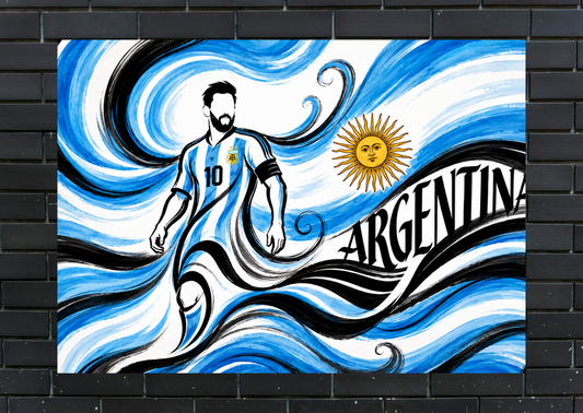 World Cup Messi Argentina Metal Poster