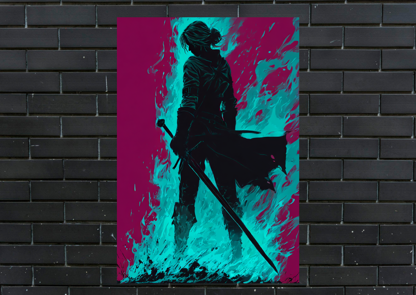 Witcher Ciri Silohette Metal Poster-Gaming Wall art