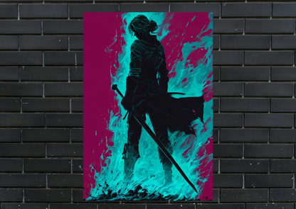Witcher Ciri Silohette Metal Poster-Gaming Wall art