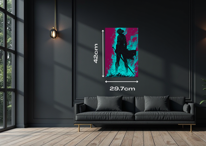 Witcher Ciri Silohette Metal Poster