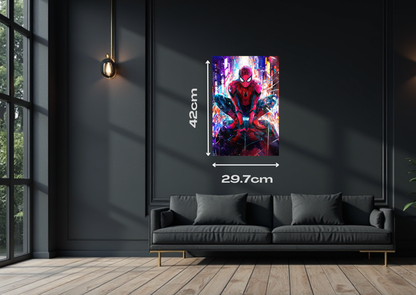 Spiderman City Metal Poster-Marvel Wall art