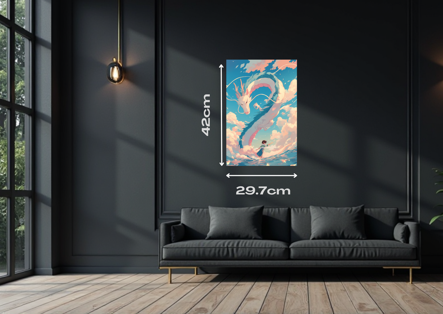 Spirited Away Haku and Chihiro Lights Metal Poster-Anime Wall art