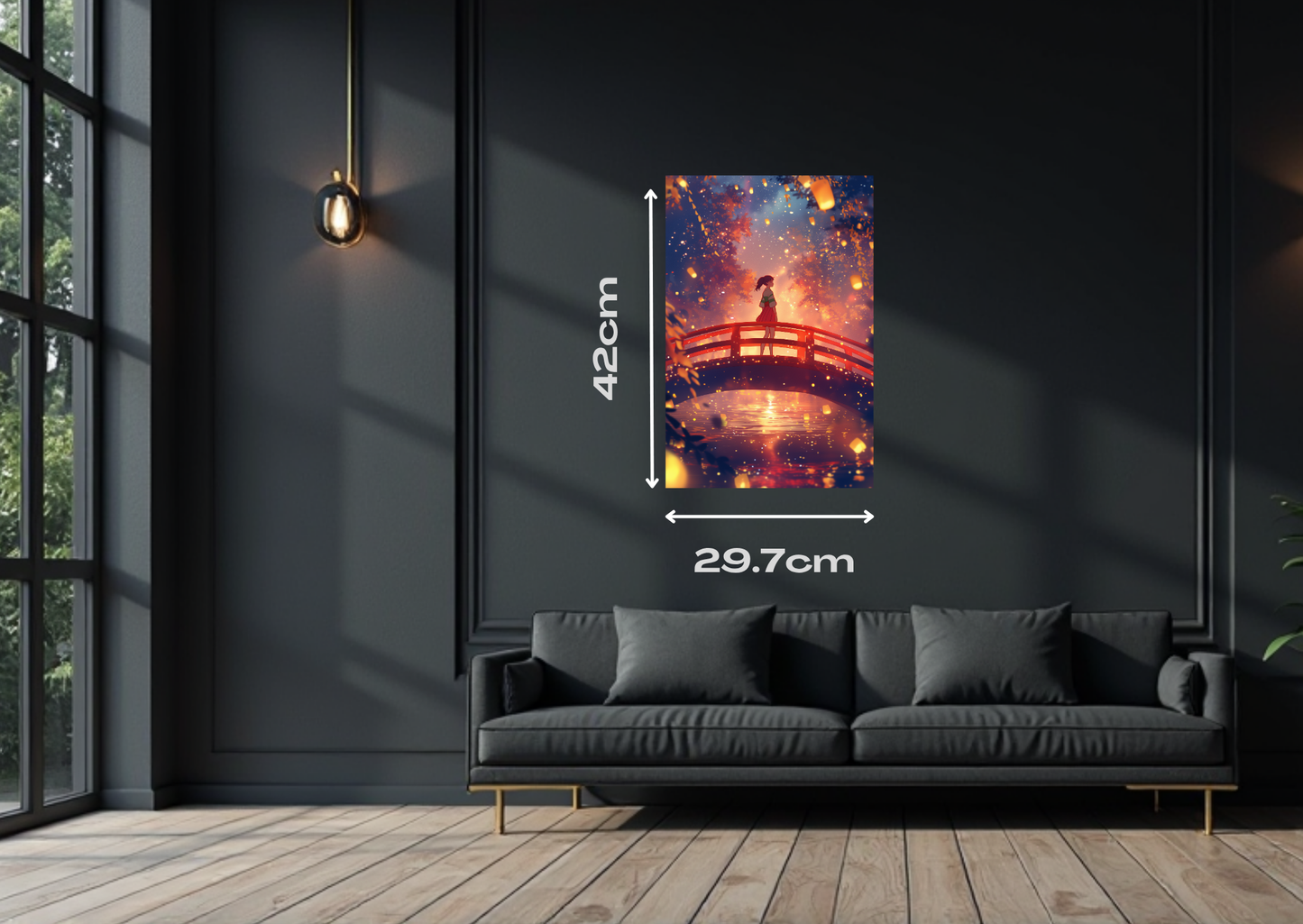 Spirited Away Bridge Lights Metal Poster-Anime Wall art