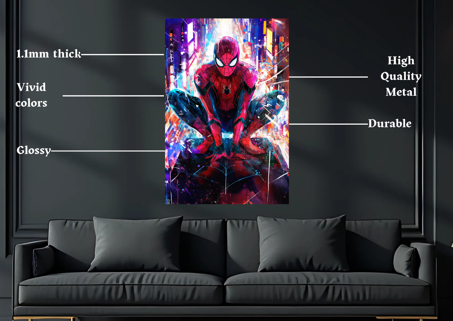 Spiderman City Metal Poster-Marvel Wall art