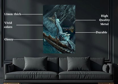 Monster Hunter Lagiacrus Metal Poster-Gaming Wall Decor