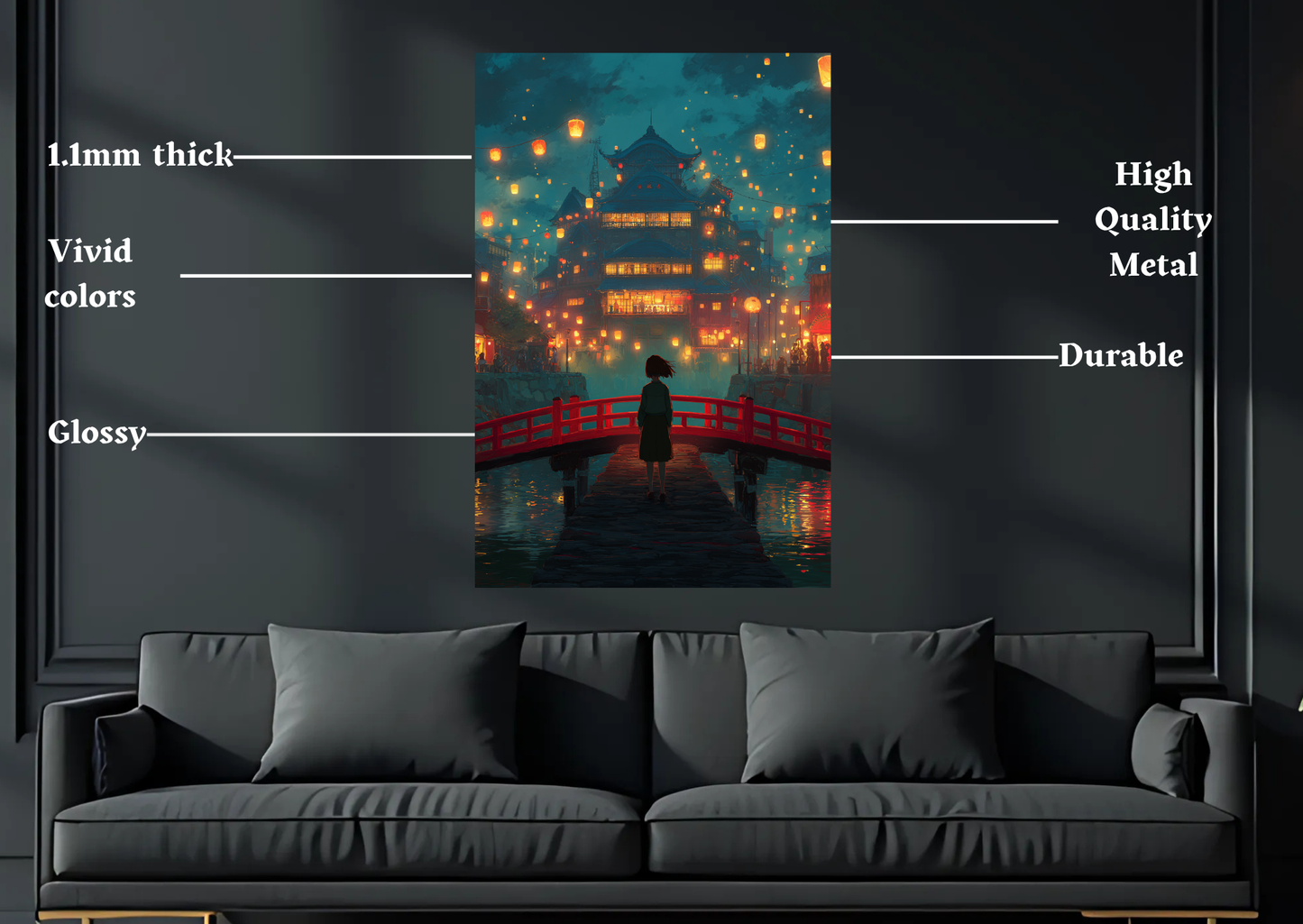 Spirited Away Bridge Metal Poster-Anime Wall art