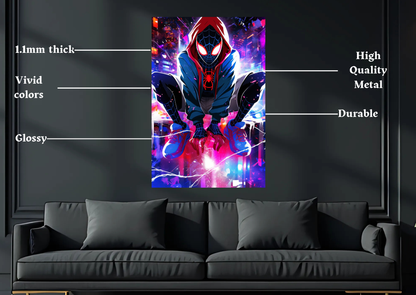 Spiderman Miles hoodie Metal Poster-Marvel Wall art