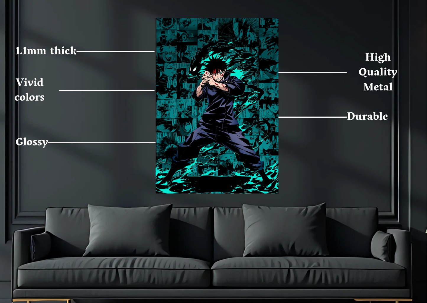 JJK Megumi Fushiguro Metal Poster-Anime Wall Decor
