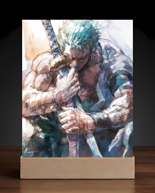 One Piece Zoro Acrylic LED Nightlight-Anime Desk Decor