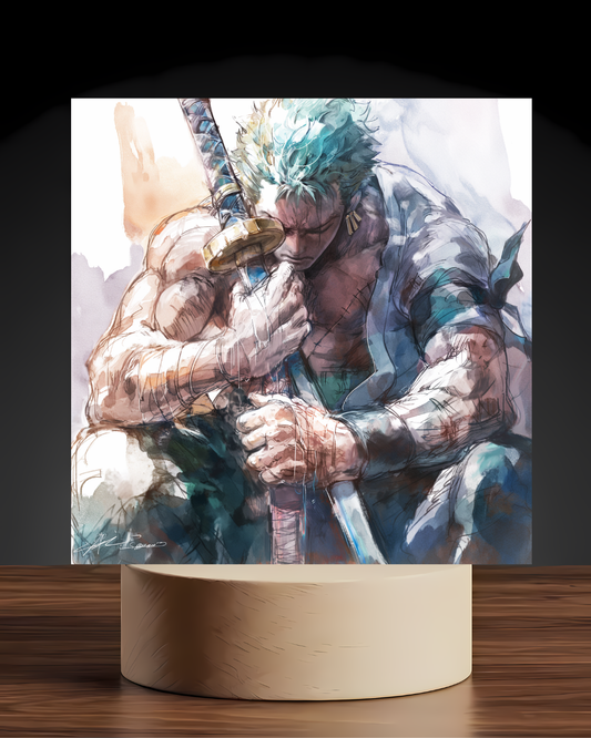 One Piece Zoro Acrylic LED Nightlight-Anime Desk Decor