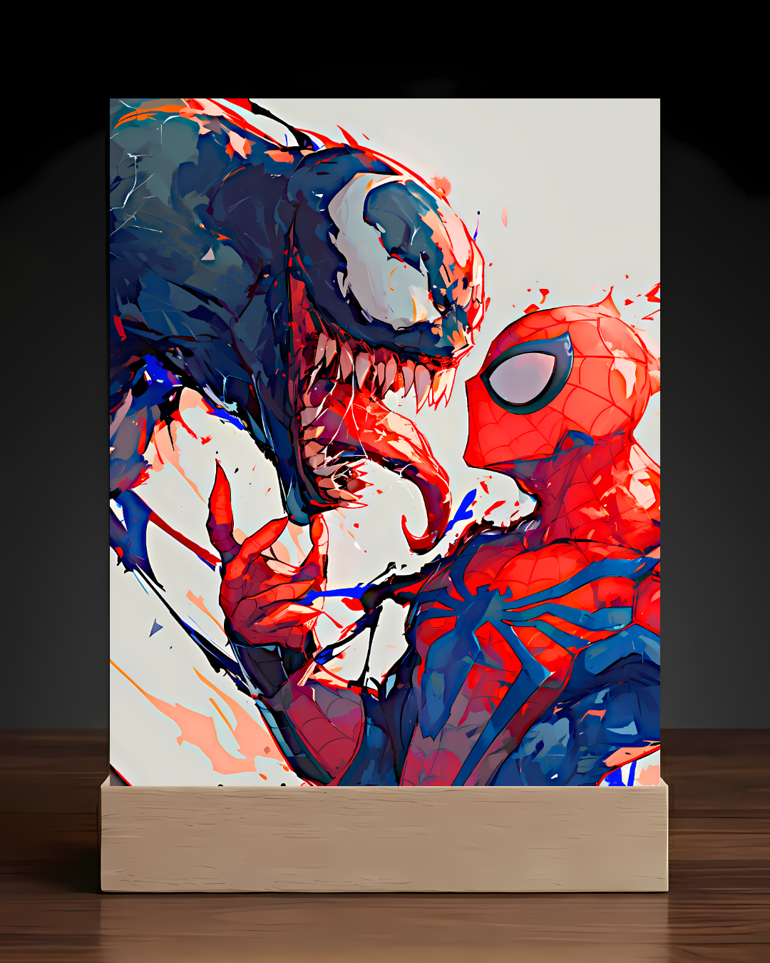 Spiderman vs Venom Acrylic LED Nightlight-Marvel Desk Decor