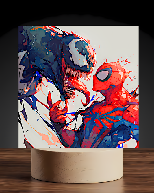 Spiderman vs Venom Acrylic LED Nightlight-Marvel Desk Decor