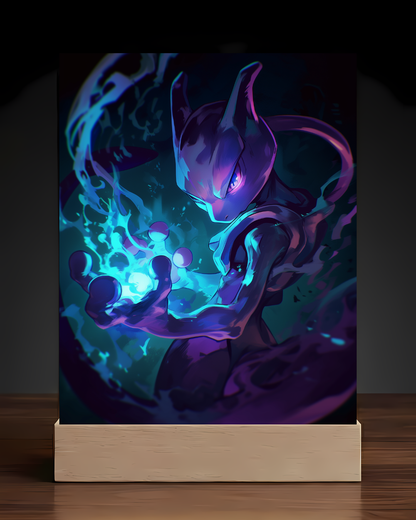 Pokemon Mewtoo Acrylic LED Nightlight-Gaming Desk Decor