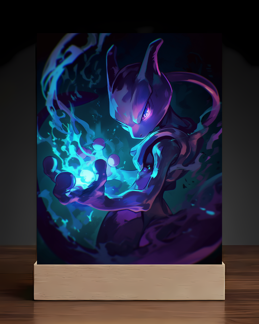 Pokemon Mewtoo Acrylic LED Nightlight-Gaming Desk Decor